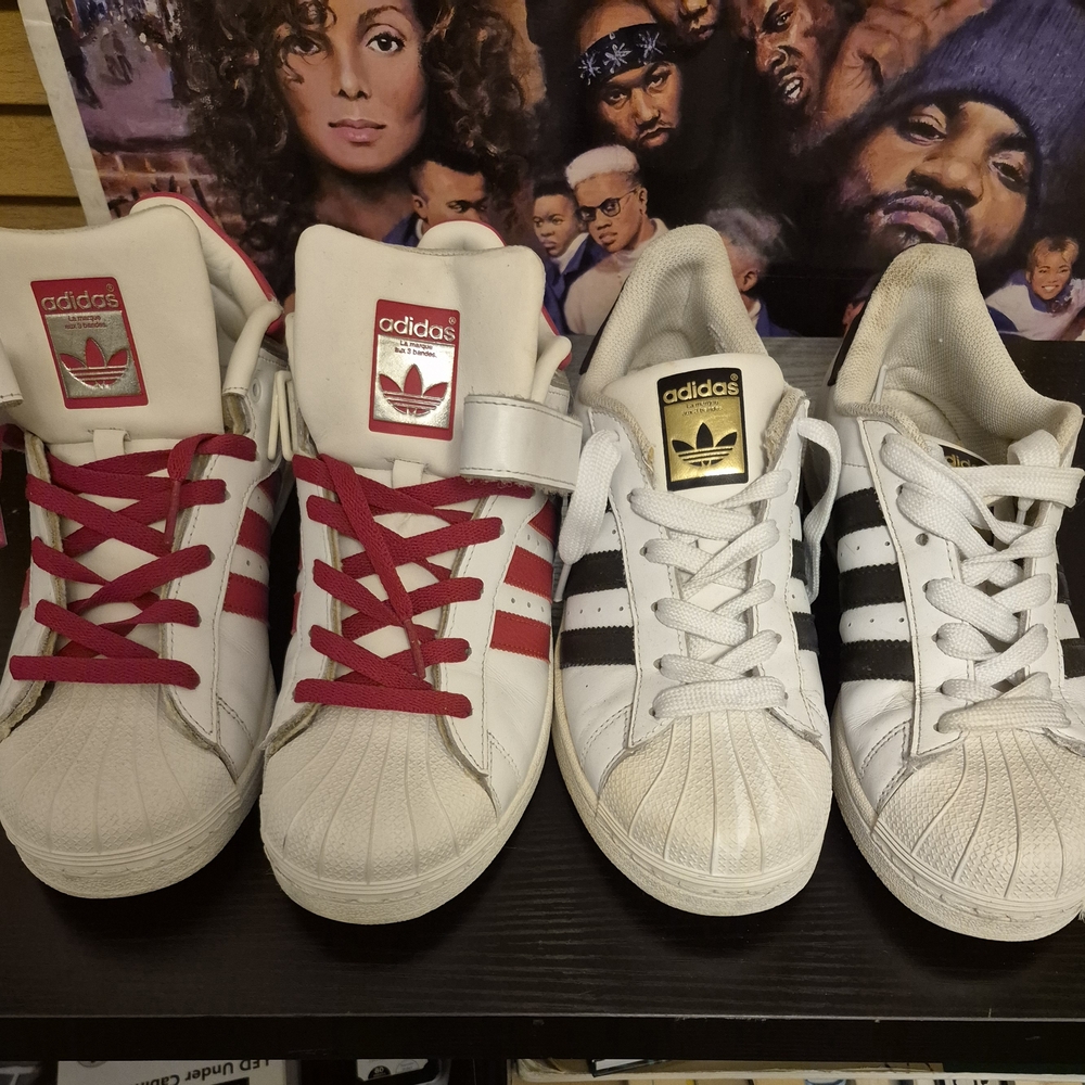 ADIDAS SUPERSTAR BUNDLE Red Mens 7 Black Are Womens 8.5